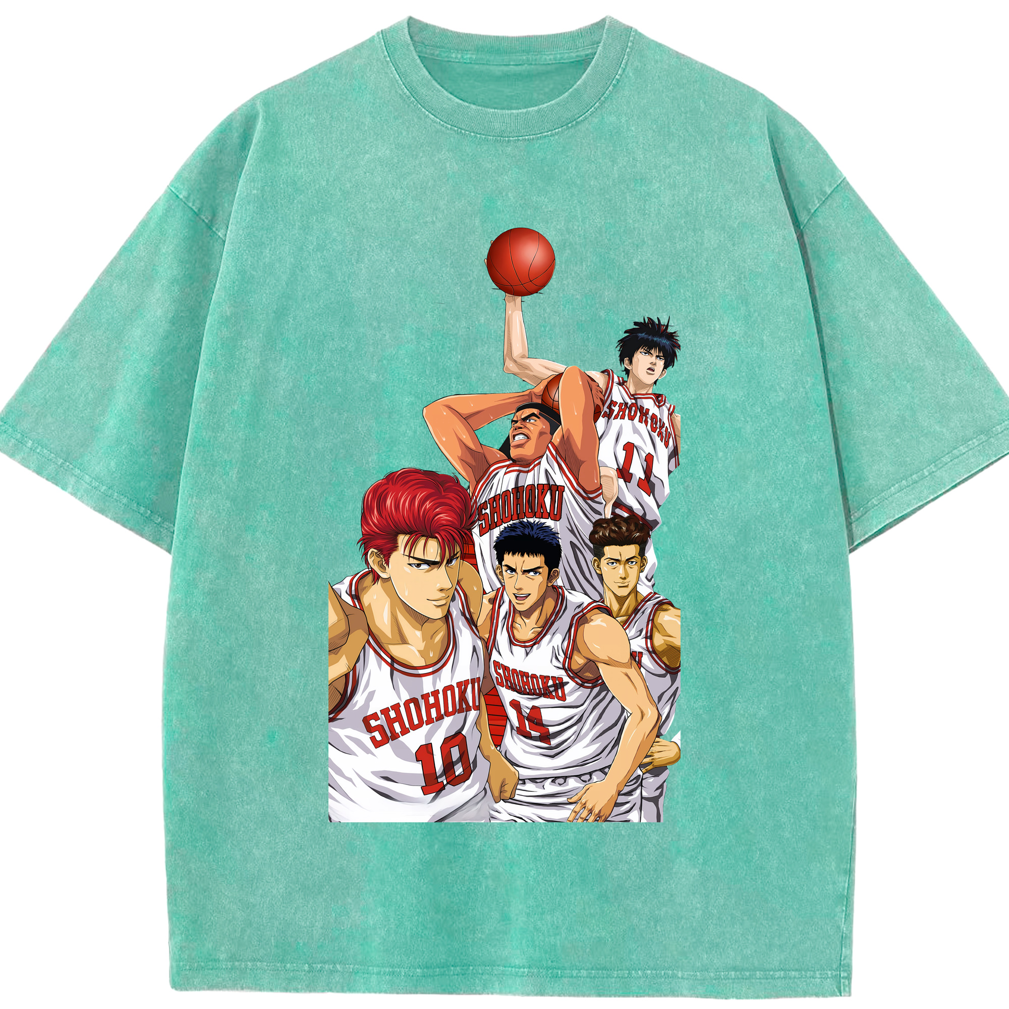 （画像用） SLAM DUNK／スラムダンク 綿100% ヴィンテージ風 半袖Tシャツ（フロントプリント）